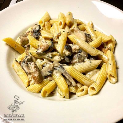 Penne funghi e pollo