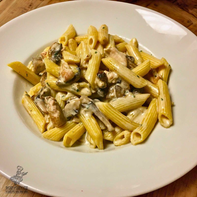Penne funghi e pollo