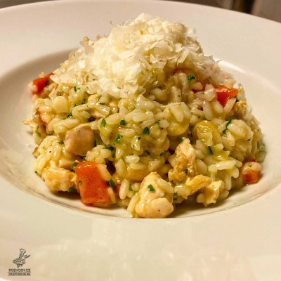 Risotto con pollo pepperoni