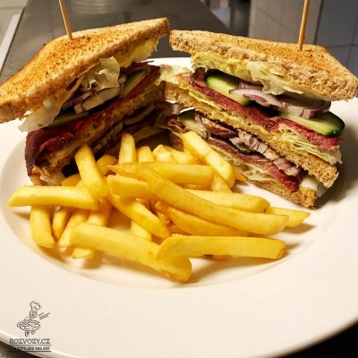 Sandwich hovězí roastbeef, dijonský dresink